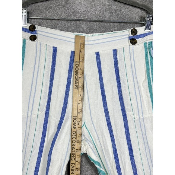 Ellen Tracy Linen Rayon Striped Pull On Pants Womens Size XL Pockets - Picture 14 of 16